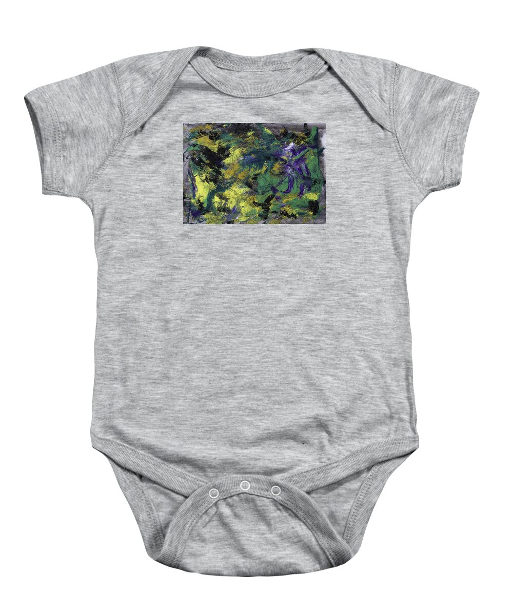 Abstract Baby Onesie featuring the painting Jesse Caramel by Julius Hannah