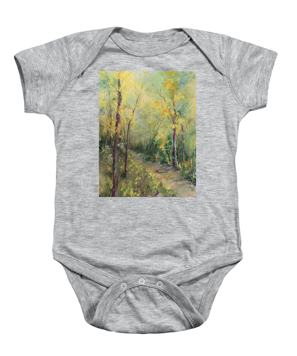  Baby Onesie featuring the painting Just A Little Walk #1 by Robin Miller-Bookhout