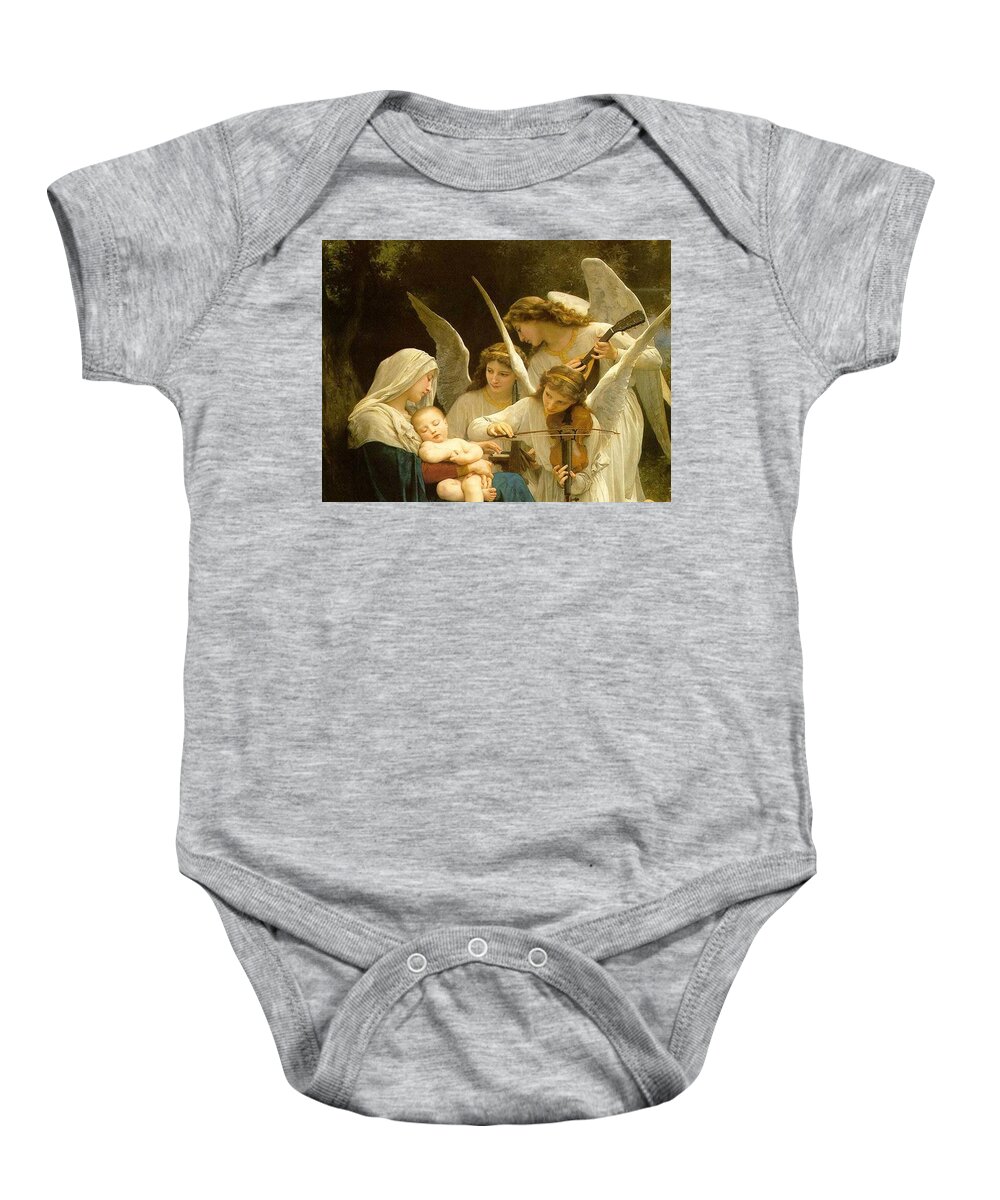 Nativity Baby Onesie featuring the painting Madonna and Child by William Bouguereau