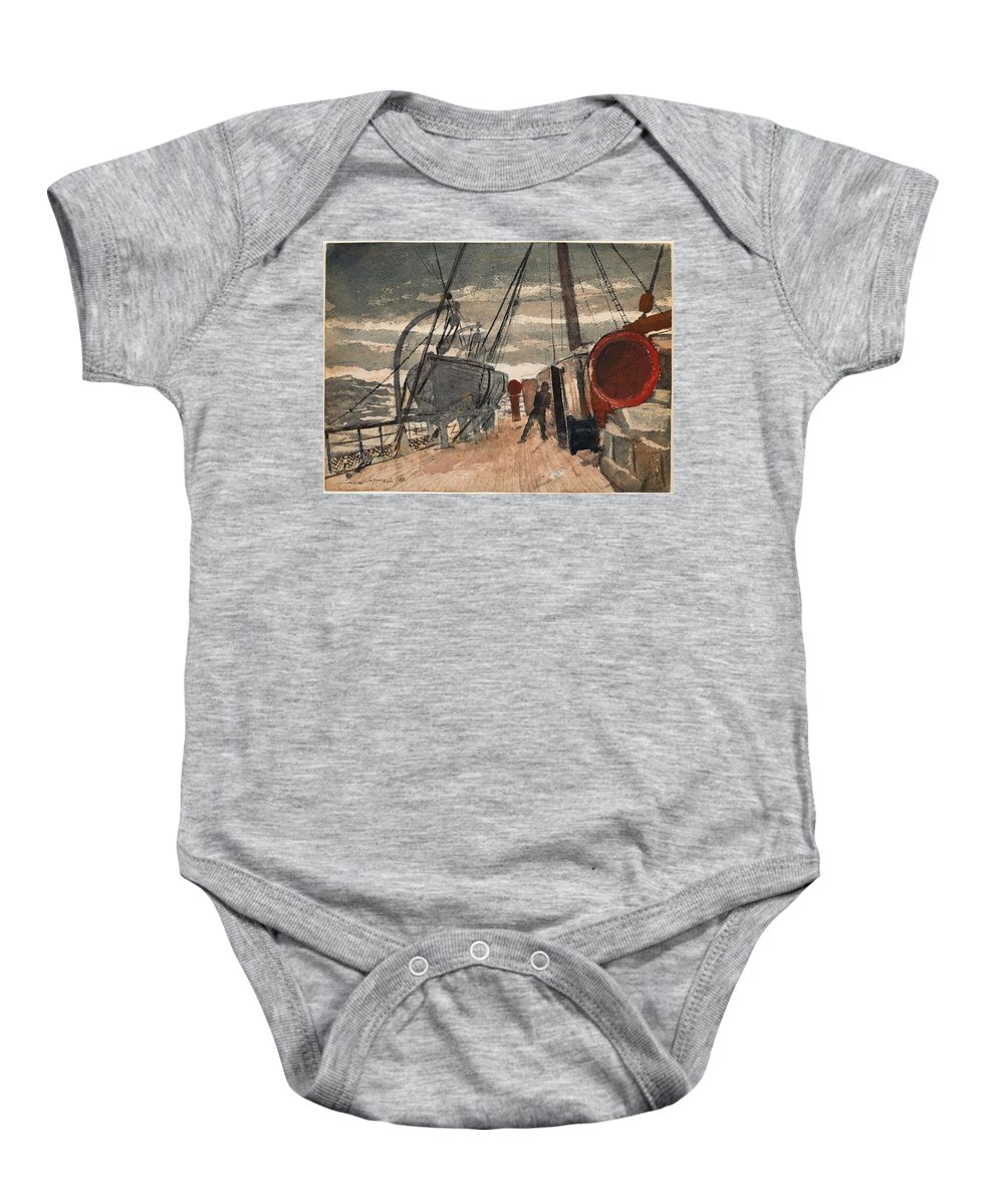 Winslow Homer Baby Onesie featuring the drawing Marine by Winslow Homer