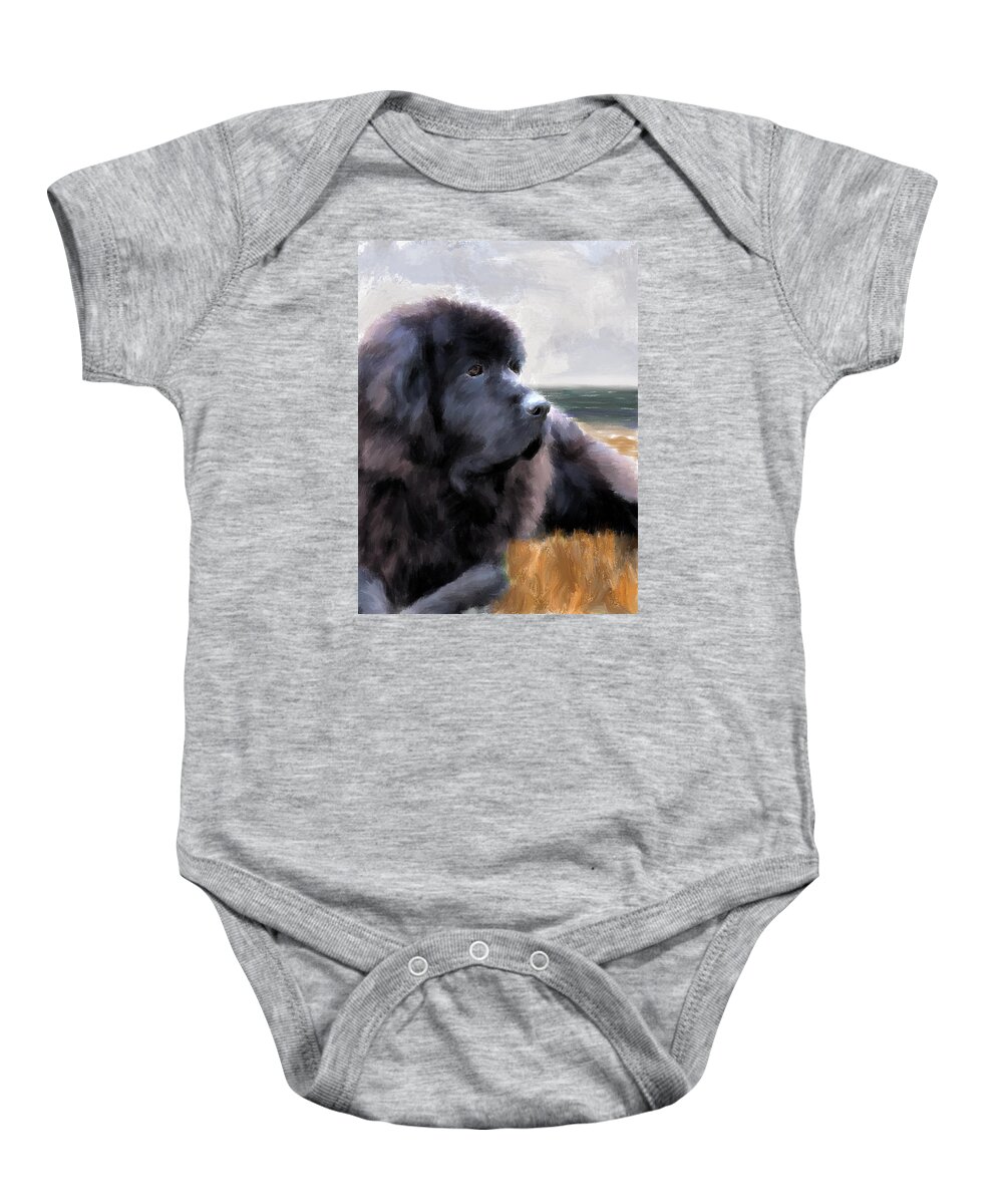 Dog Baby Onesie featuring the painting Marlene #1 by Diane Chandler