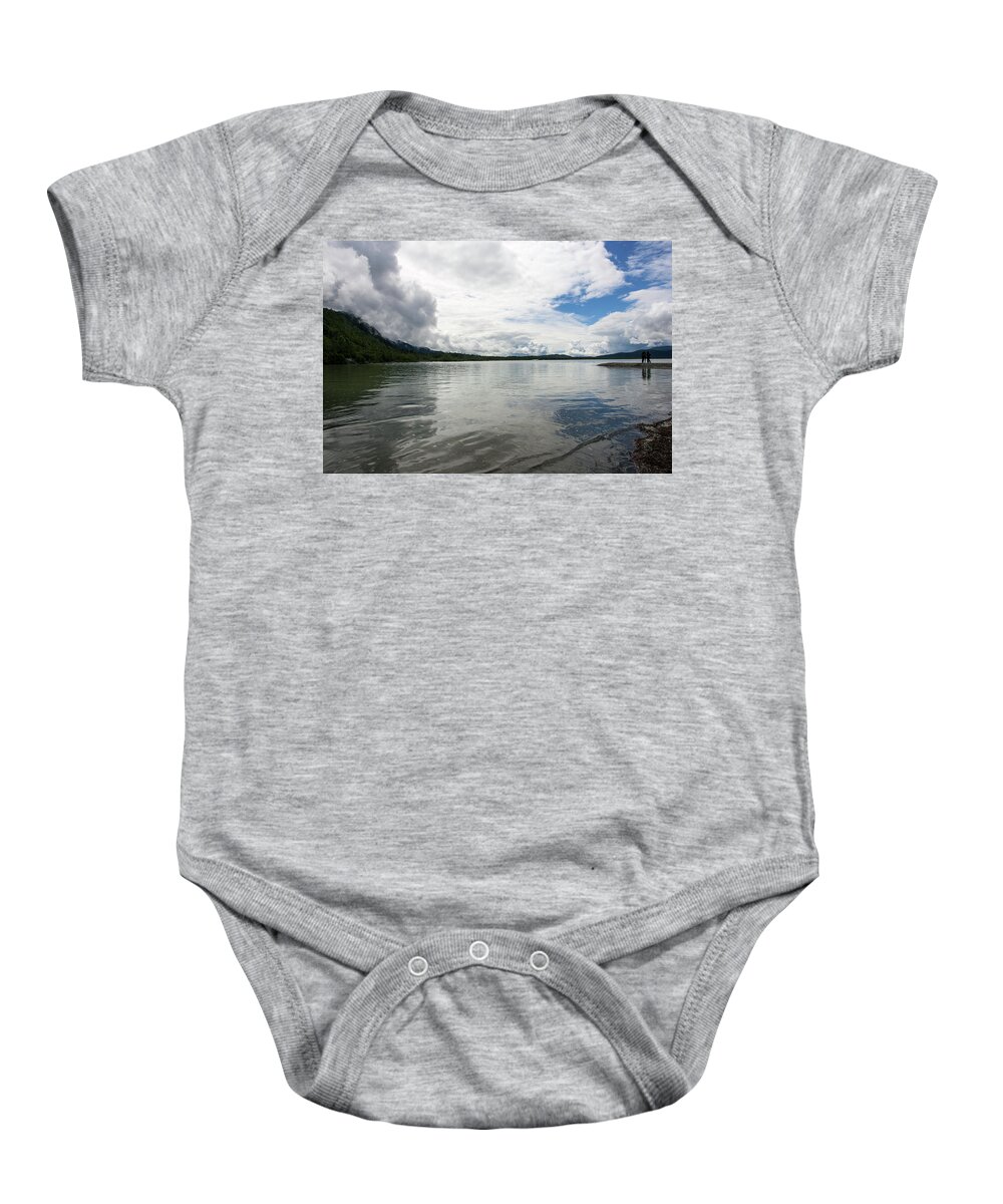 Mendenhall Lake Baby Onesie featuring the photograph Mendenhall Lake #1 by Anthony Jones