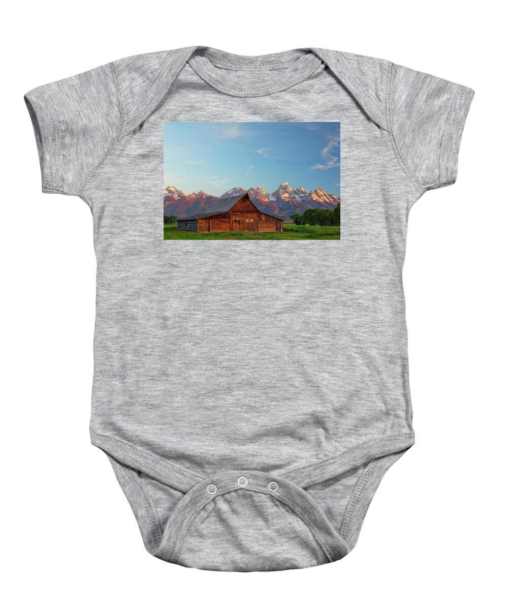Tetons Baby Onesie featuring the photograph Mormon Row Sunrise #1 by Nancy Dunivin
