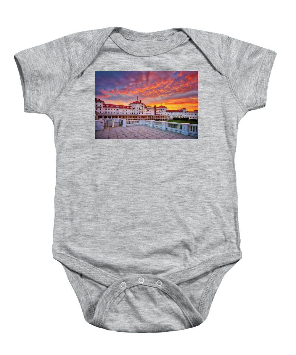 Bretton Woods Baby Onesie featuring the photograph Mount Washington Hotel #2 by Robert Clifford