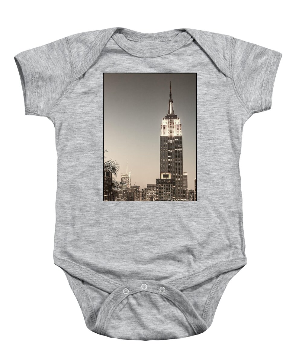 Skyline New York City Empire State Building Architecture Baby Onesie featuring the photograph New York Empire State building #1 by Juergen Held
