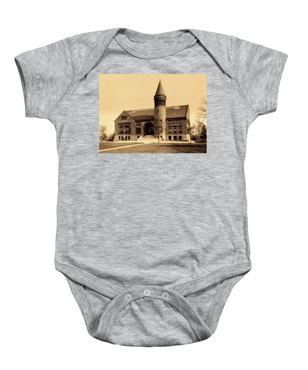 Orton Hall Baby Onesie featuring the photograph Orton Hall Library - The Ohio State University 1903 #1 by Mountain Dreams