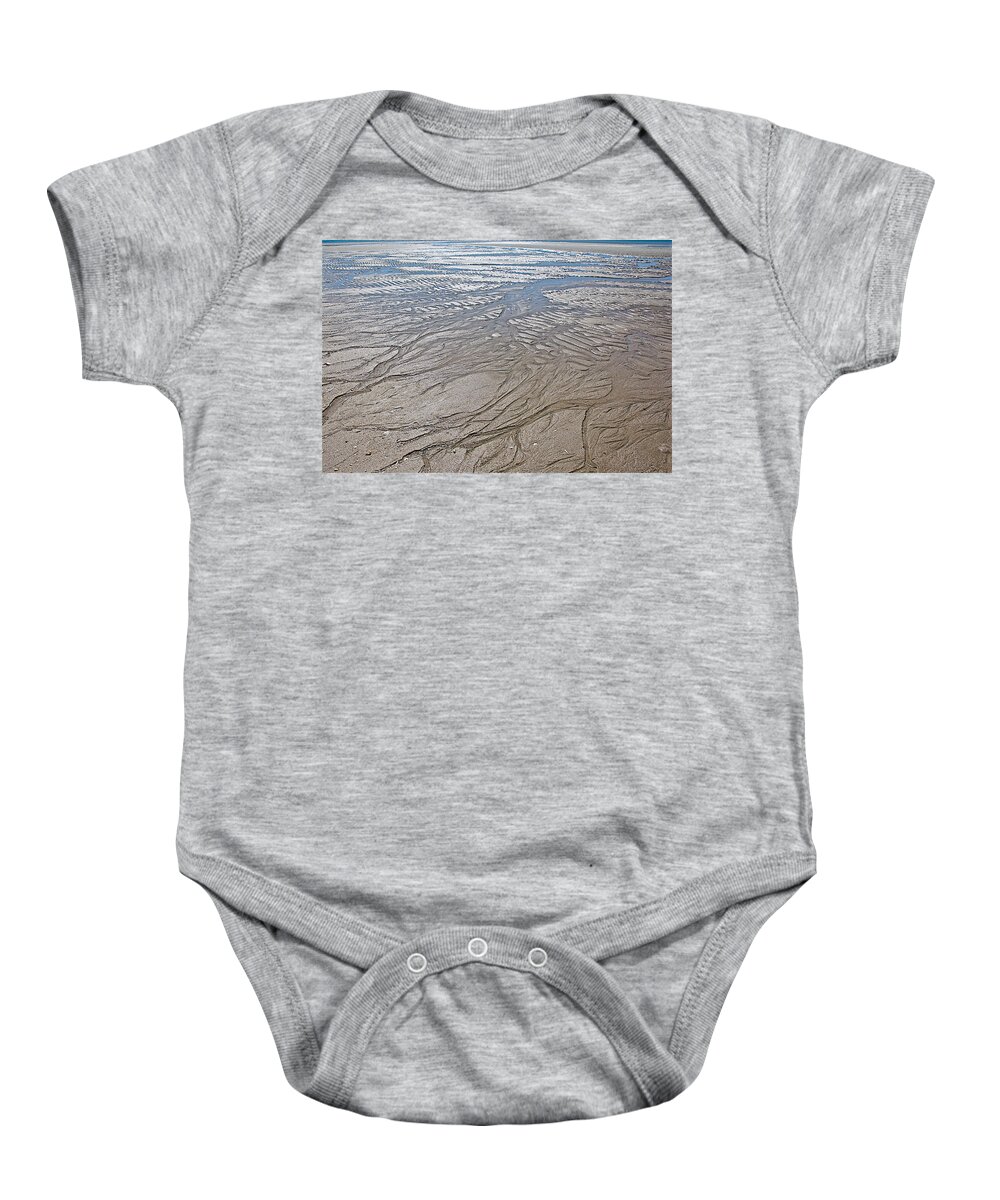 Patterns In Sand Along Sea Of Cortez South Of Puerto Penasco In Sonora Baby Onesie featuring the photograph Patterns in Sand along Sea of Cortez, south of Puerto Penasco-Mexico #1 by Ruth Hager