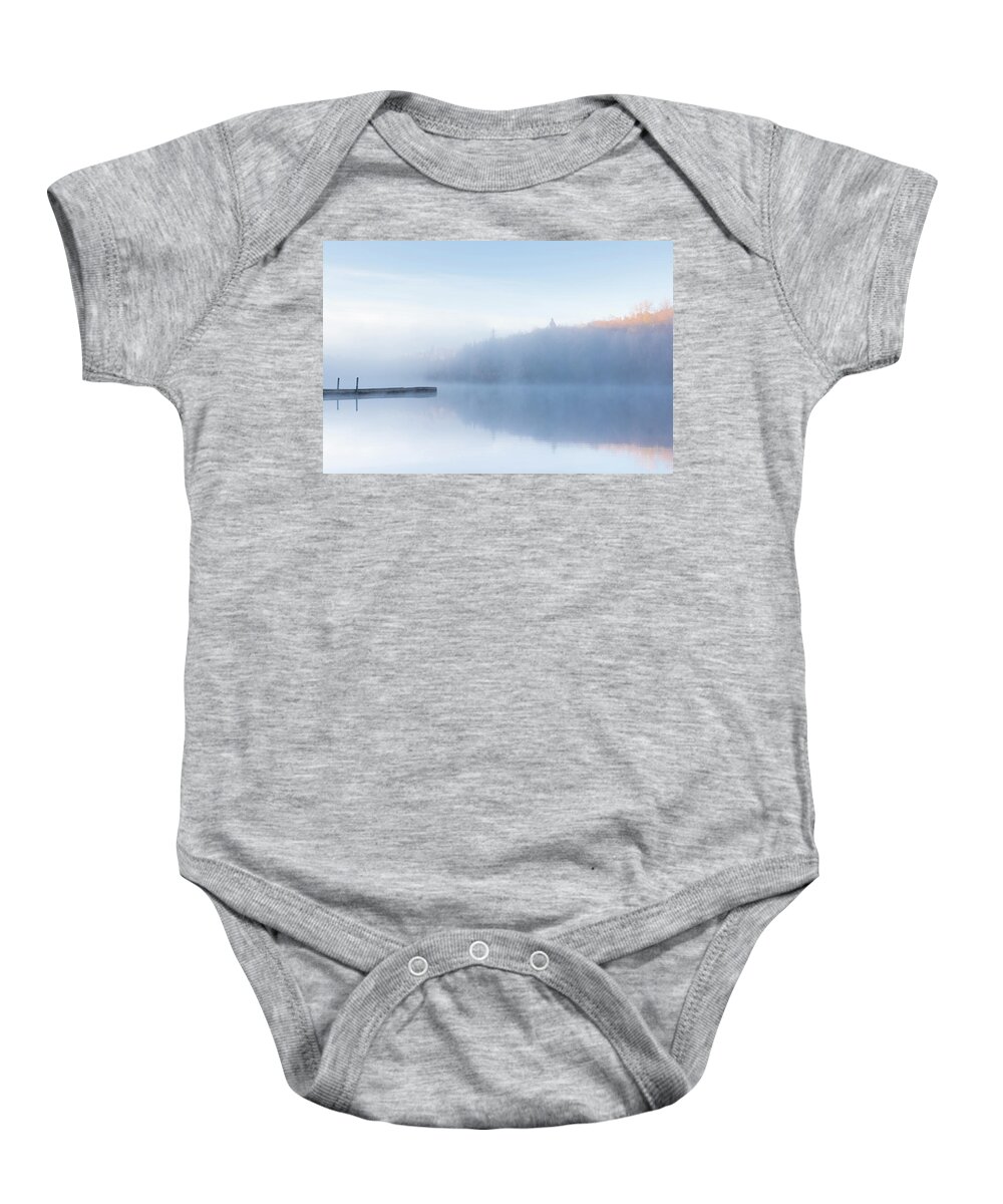 Black And White Baby Onesie featuring the photograph Peaceful Morning Sunrise #2 by Scott Slone