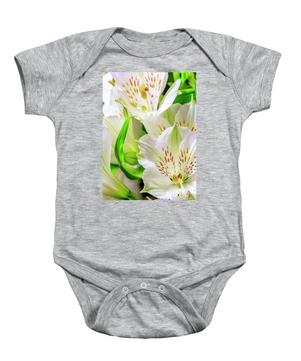 Peruvian Lilies Baby Onesie featuring the photograph Peruvian Lilies In Bloom #2 by Richard J Thompson
