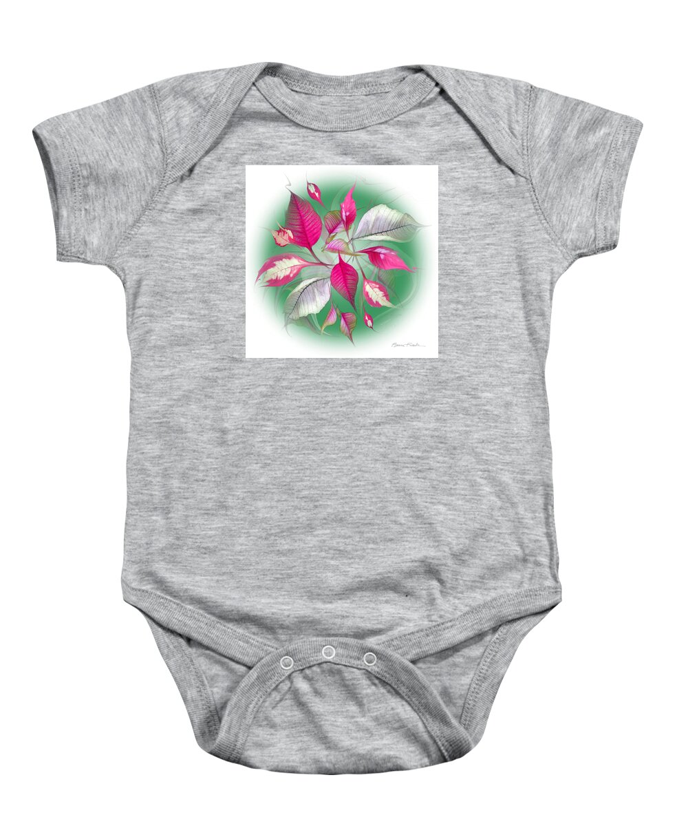 Holiday Baby Onesie featuring the photograph Poinsettia Confetti #1 by Bruce Frank
