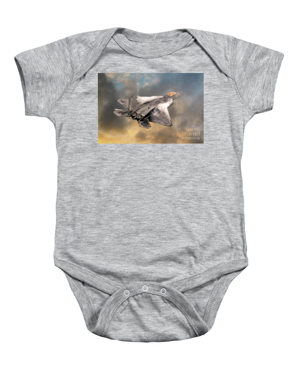 F22 Baby Onesie featuring the digital art Raptor #1 by Airpower Art