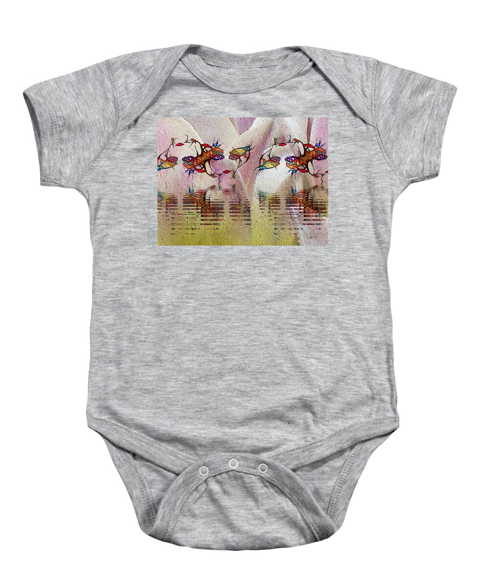 Reflections Baby Onesie featuring the digital art Reflections #1 by Kiki Art