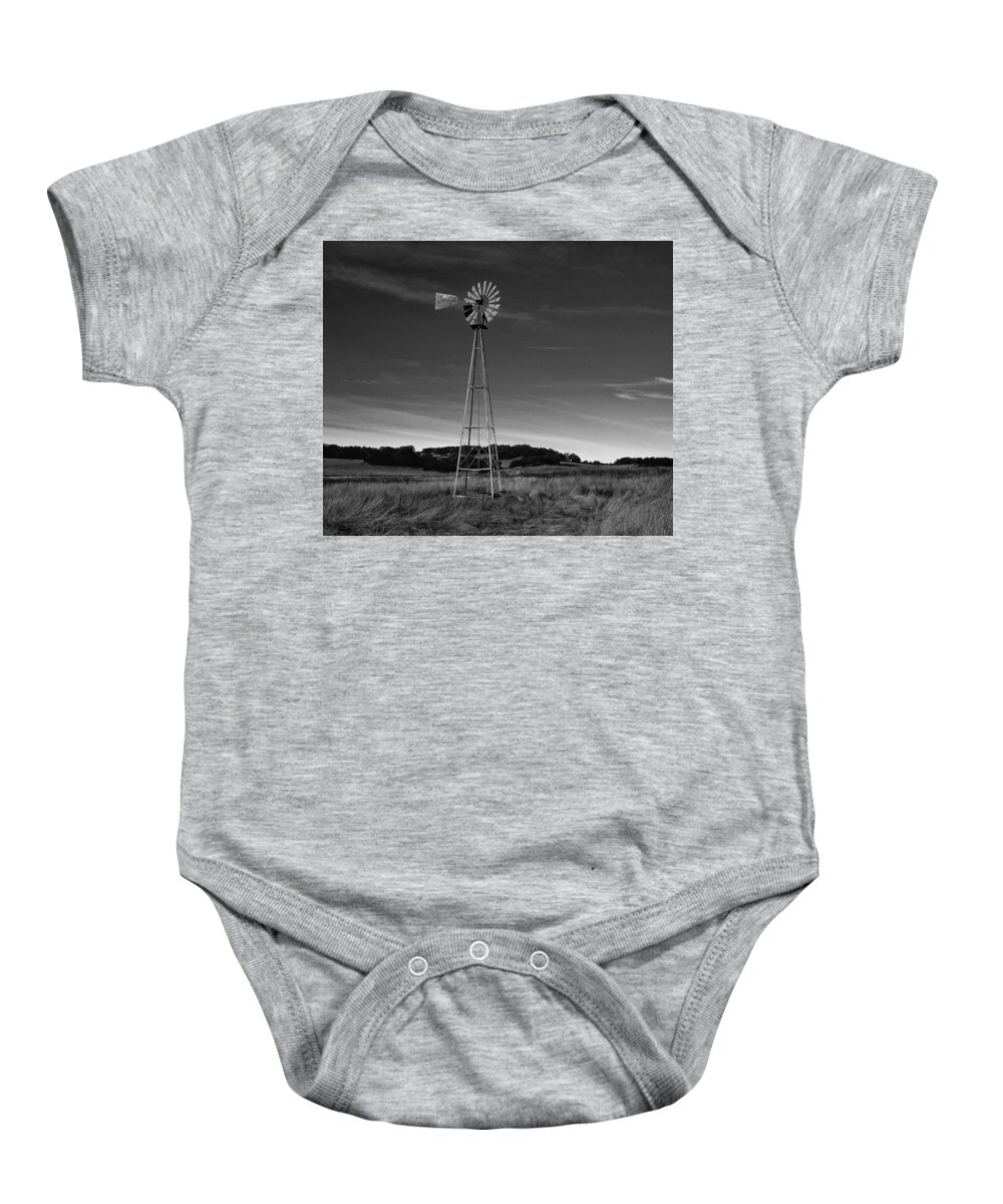 Landscape Baby Onesie featuring the photograph Santa Rosa Plateau Windmill by Paul Breitkreuz