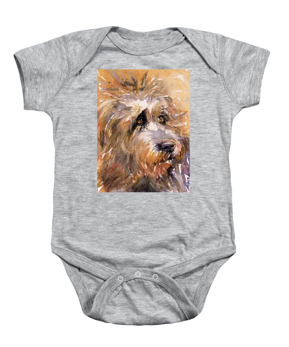 Dog Baby Onesie featuring the painting Sir Darby #1 by Judith Levins