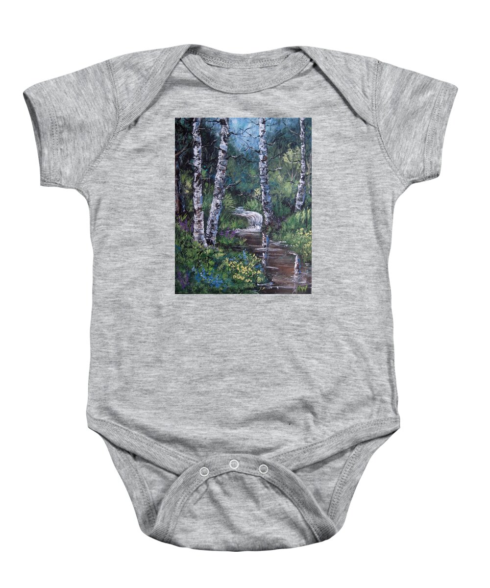Landscapes Baby Onesie featuring the painting Solitude #1 by Megan Walsh