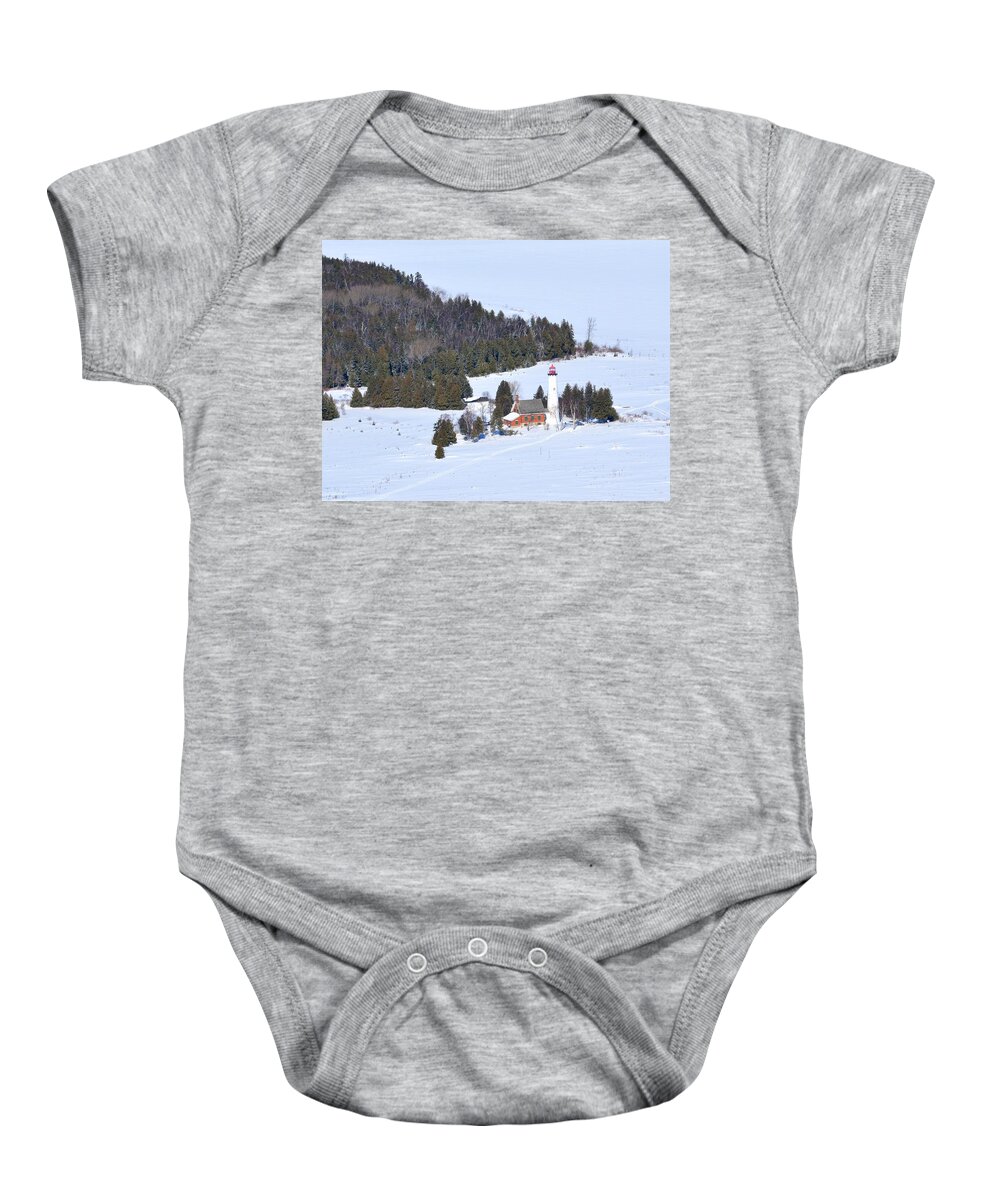 Lighthouse Baby Onesie featuring the photograph St. Helena Island Lighthouse #1 by Keith Stokes