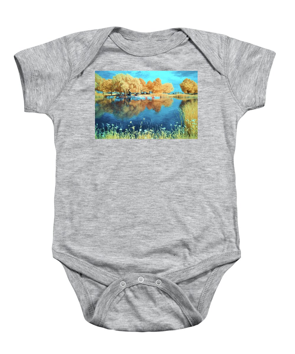 Painterly Baby Onesie featuring the photograph The Lagoon - 1 #1 by John Roach