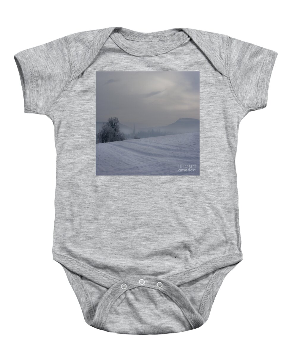 Winter Baby Onesie featuring the photograph The wintery landscape #1 by Ang El