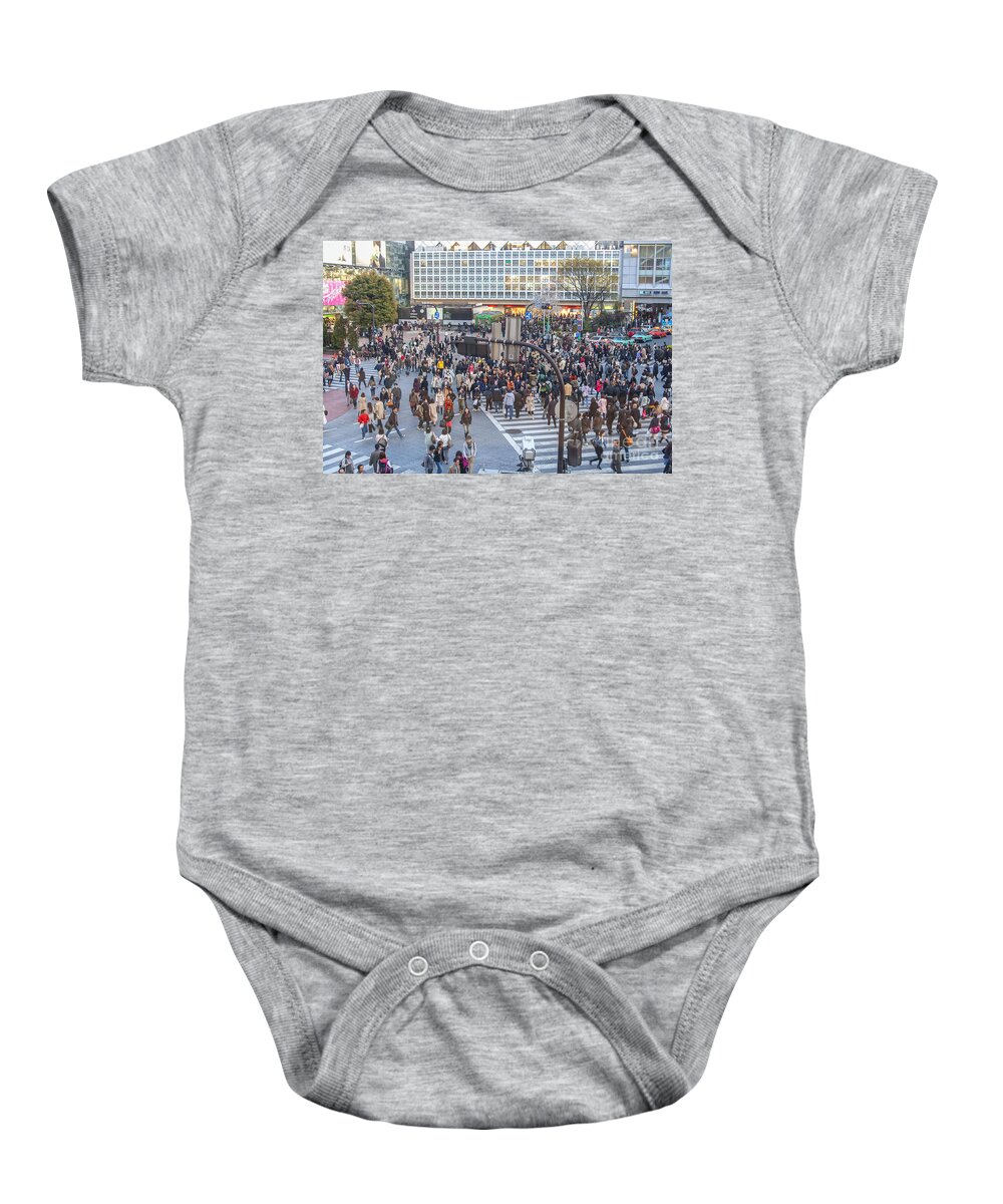 Advertisement Baby Onesie featuring the photograph Tokyo crossing by Patricia Hofmeester
