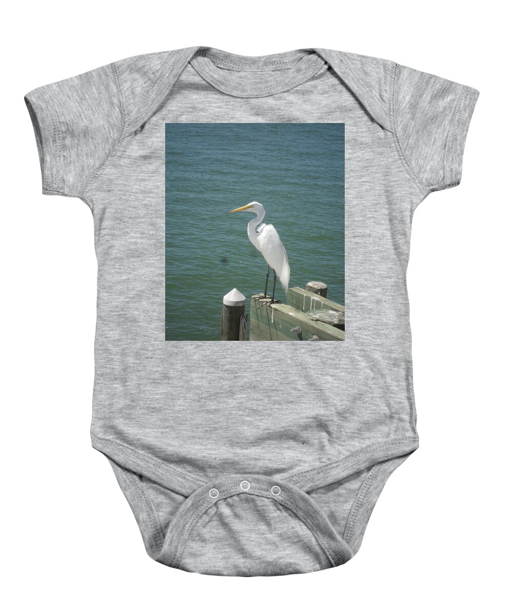 White Ibis Baby Onesie featuring the photograph Tranquility #1 by Val Oconnor