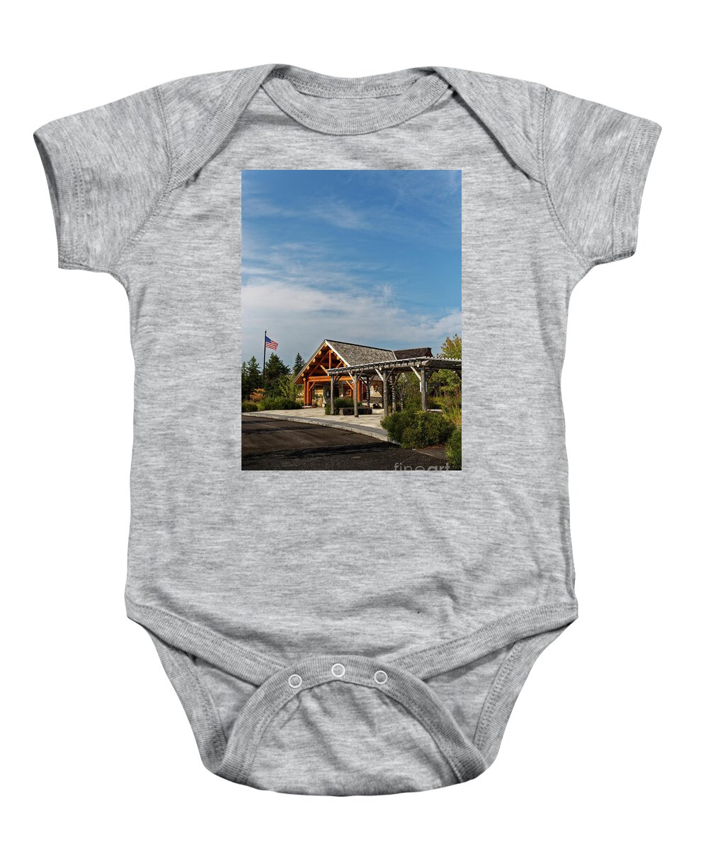 National Park Baby Onesie featuring the photograph Visitors Center, Schoodic Woods campground, Maine, USA #2 by Kevin Shields