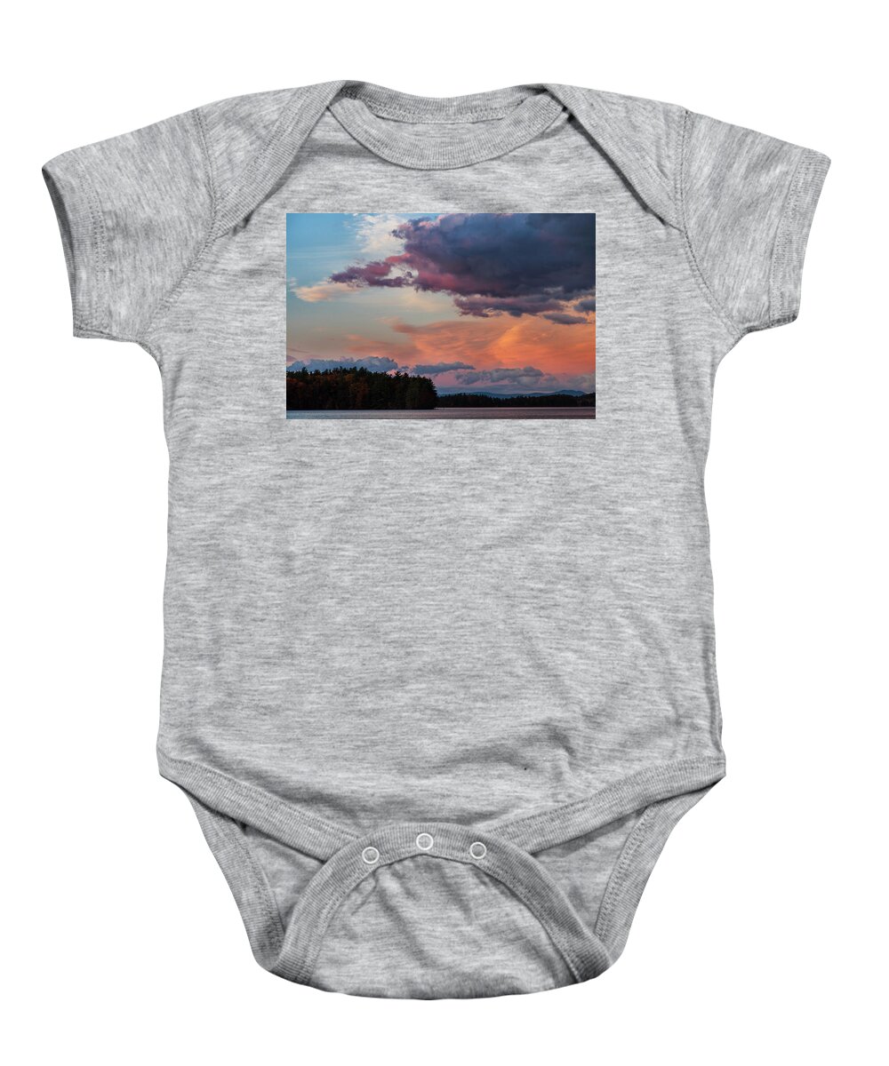 Lake Winnisquam Baby Onesie featuring the photograph Winnisquam Sunset #1 by Benjamin Dahl
