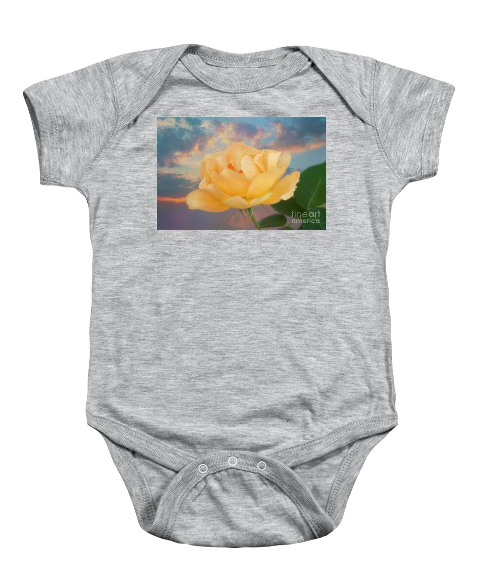 Rose Baby Onesie featuring the photograph Yellow Rose of Texas #2 by Joan Bertucci