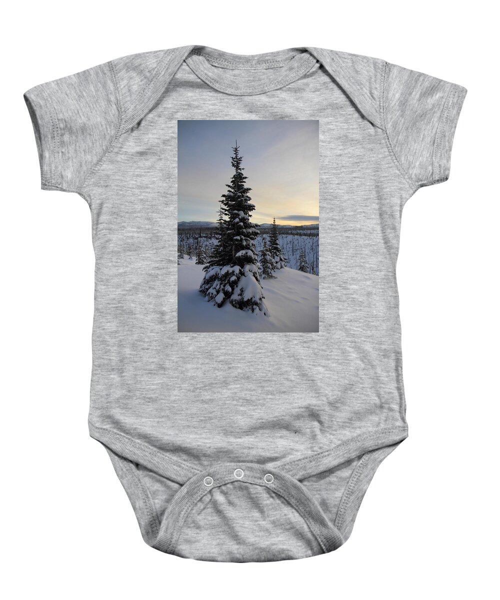 Hot Baby Onesie featuring the photograph Yellowstone's high elevation snowy landscape #1 by Pierre Leclerc Photography