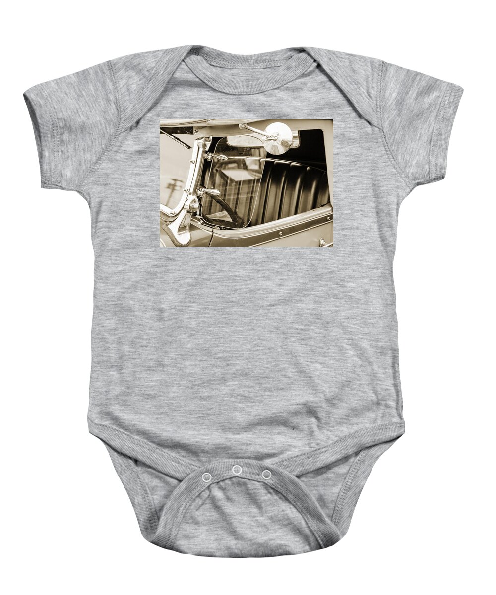 1931 Willys Convertible Car Baby Onesie featuring the photograph 1931 Willys Convertible Car Antique Vintage Automobile Photograp #10 by M K Miller