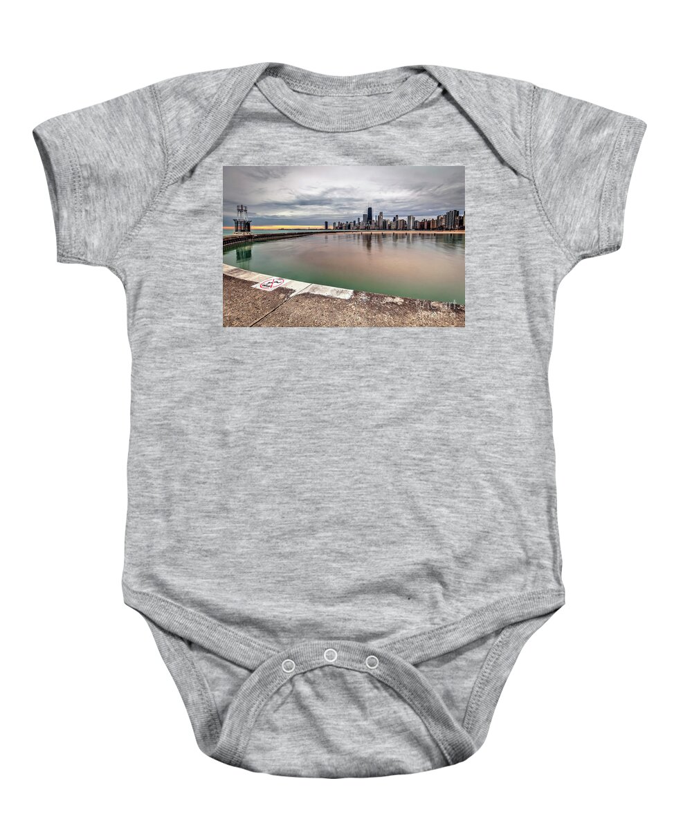 Chicago Baby Onesie featuring the photograph 1323 A View from the Breakwall by Steve Sturgill