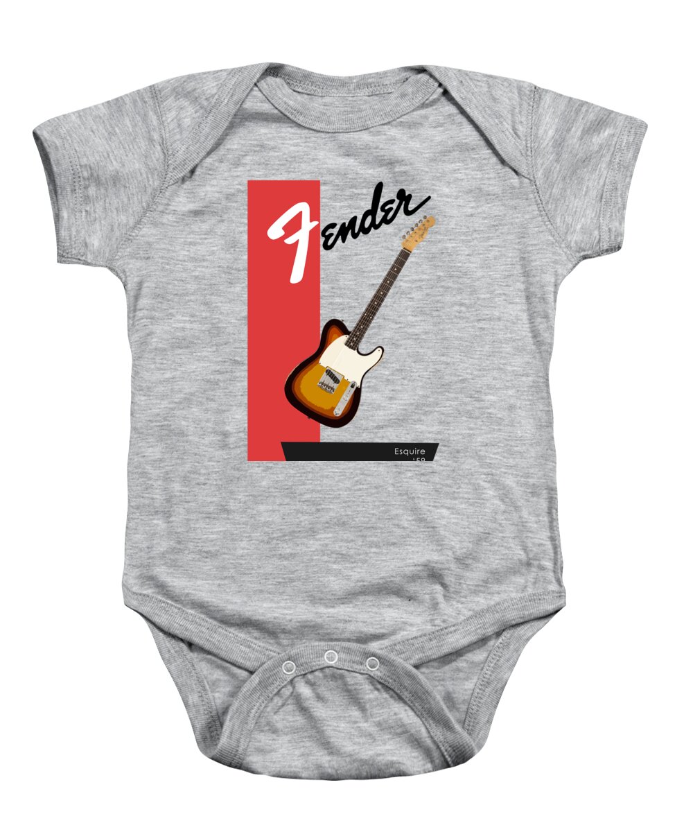 Fender Esquirer Baby Onesie featuring the photograph Fender Esquire 59 by Mark Rogan