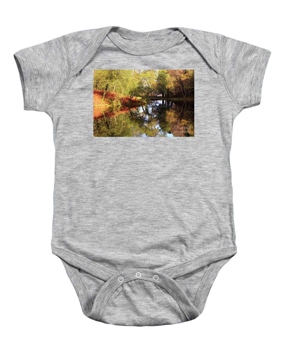 Lantys Tarn Baby Onesie featuring the photograph Lanty's Tarn in the Lake District Cumbria #2 by Louise Heusinkveld