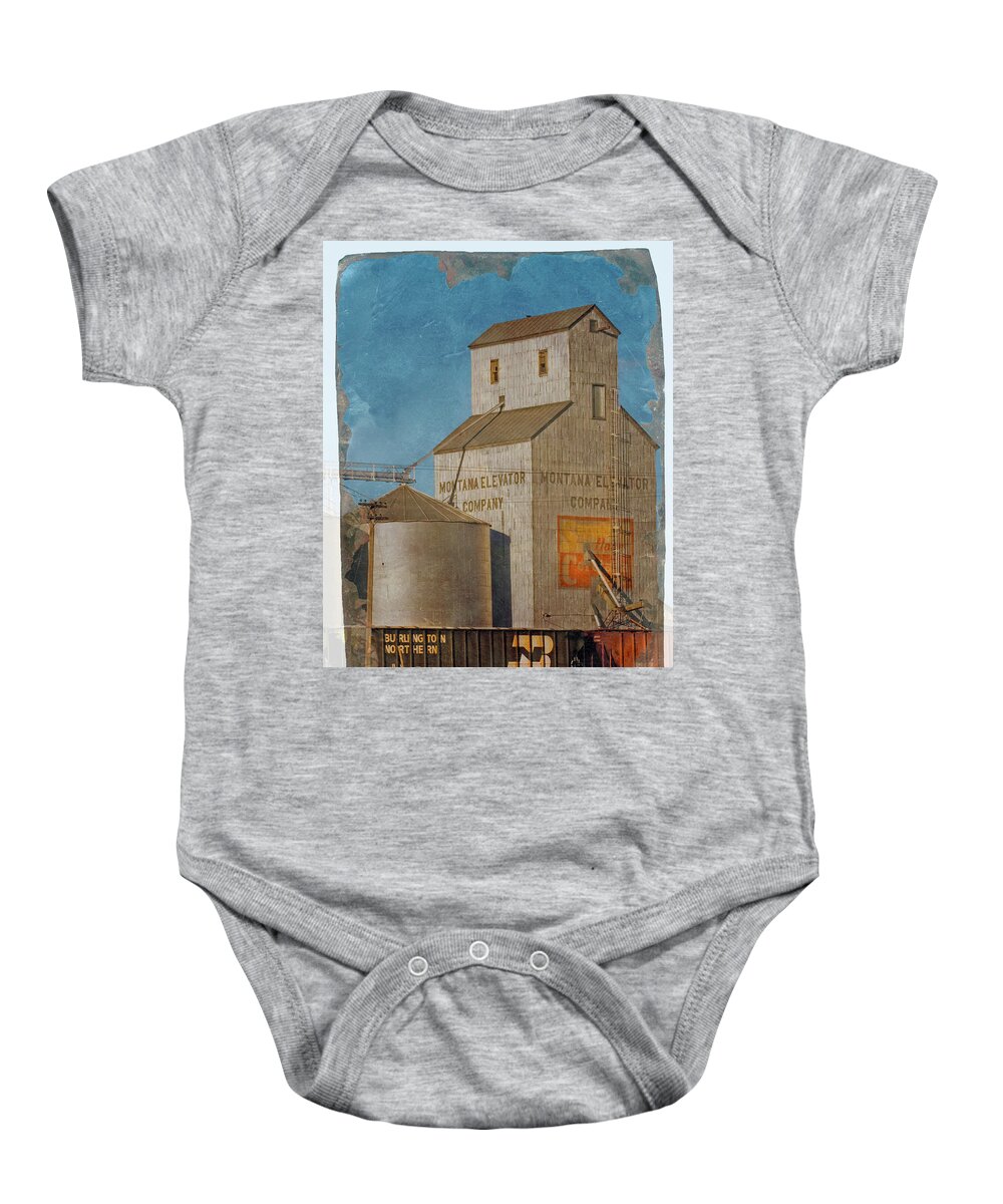 Montana Baby Onesie featuring the photograph Montana Elevator #2 by Peggy Dietz