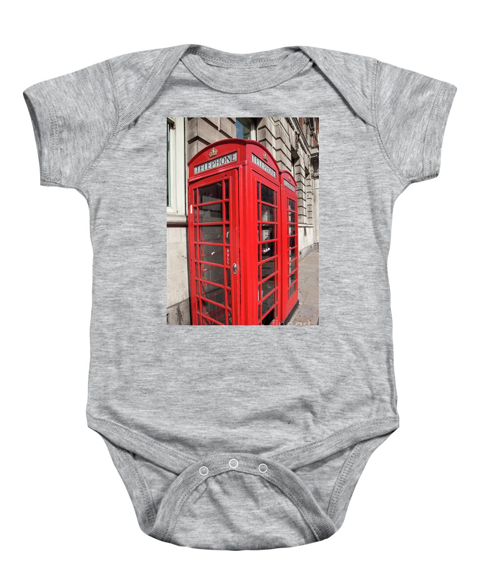 Telephone Baby Onesie featuring the photograph 2 Reds by Timothy Johnson
