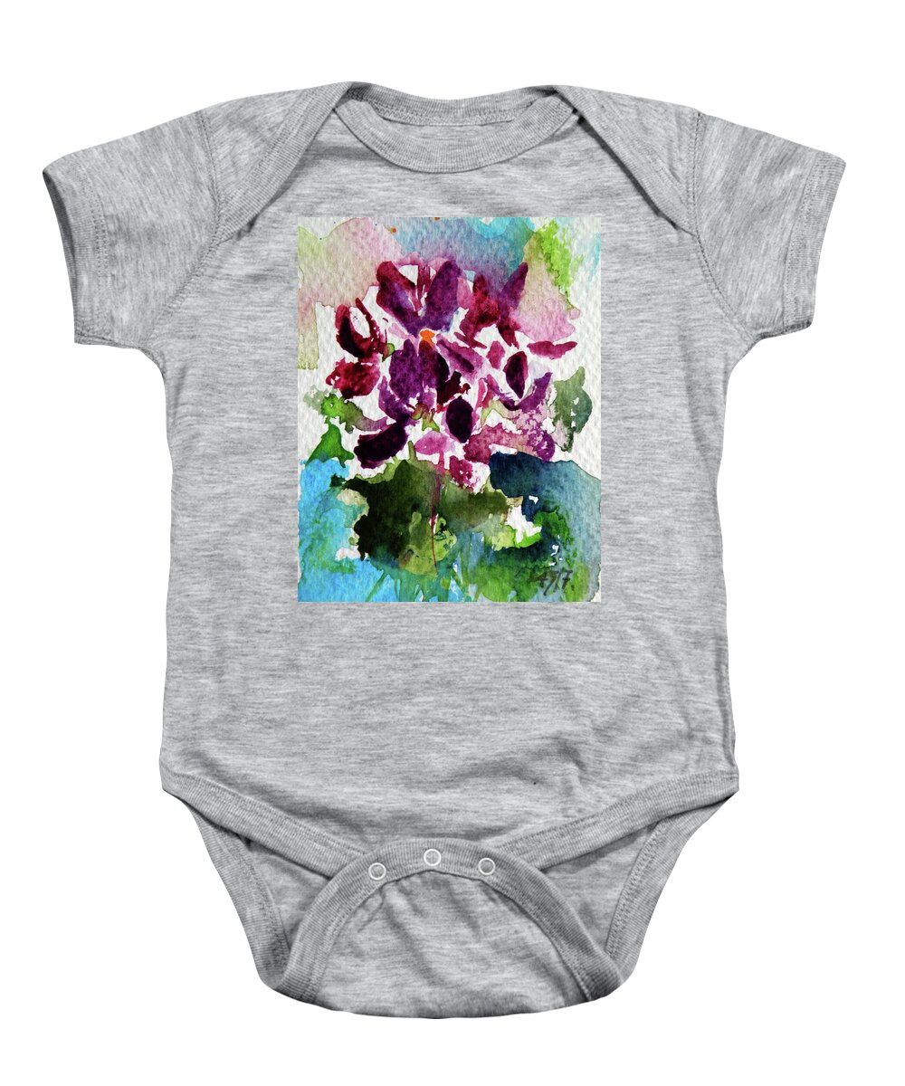 Violet Baby Onesie featuring the painting Violet #2 by Kovacs Anna Brigitta