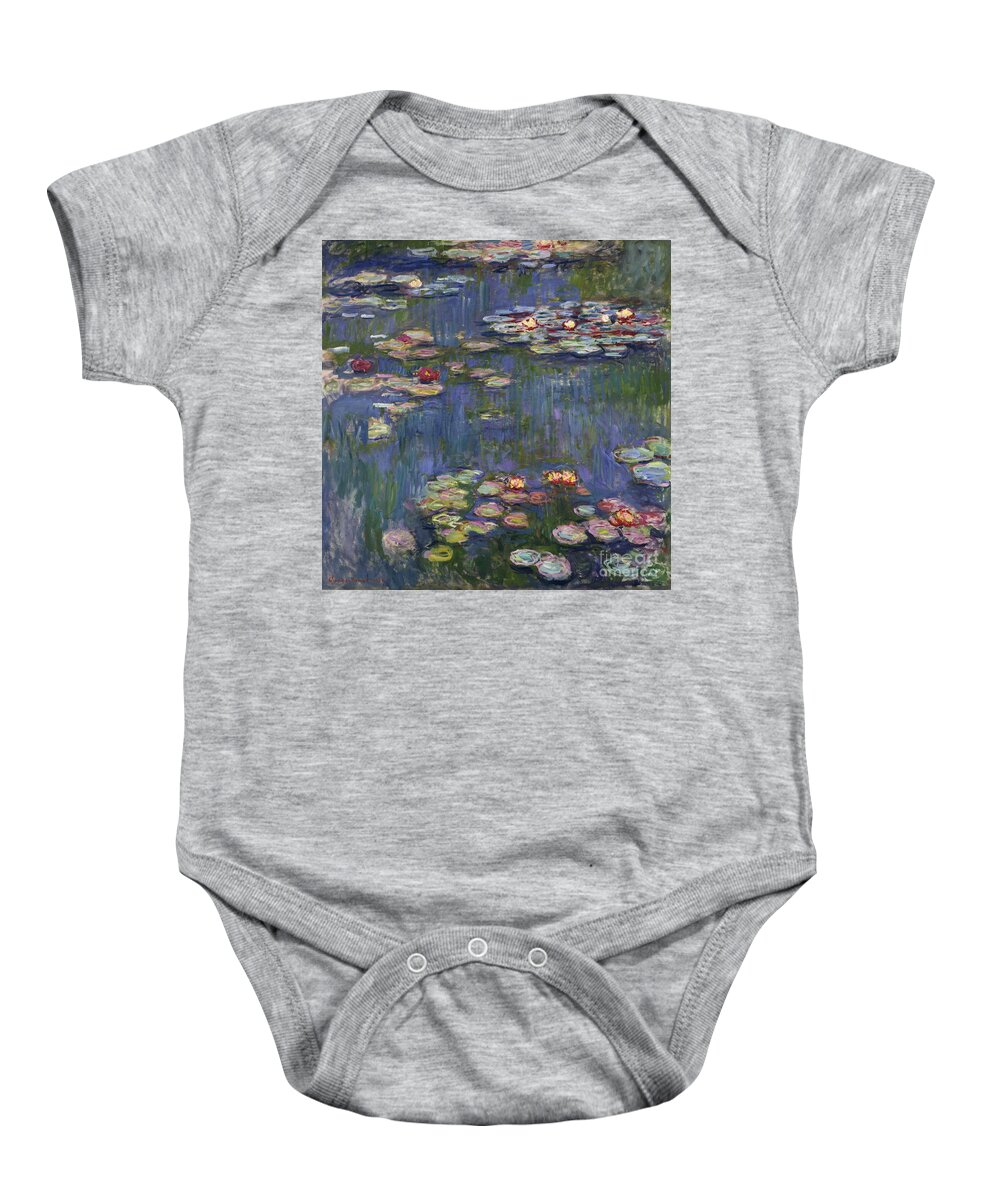 Monet Baby Onesie featuring the painting Water Lilies, 1916 by Claude Monet