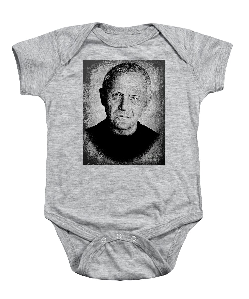 Anthony Hopkins Baby Onesie featuring the drawing Anthony Hopkins #3 by Andrew Read