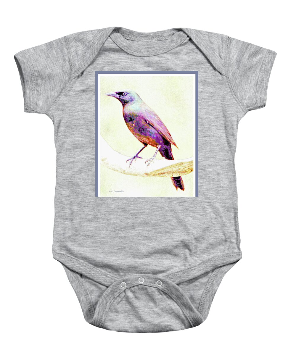 Great-tailed Grackle Baby Onesie featuring the photograph Great-tailed Grackle #3 by A Macarthur Gurmankin