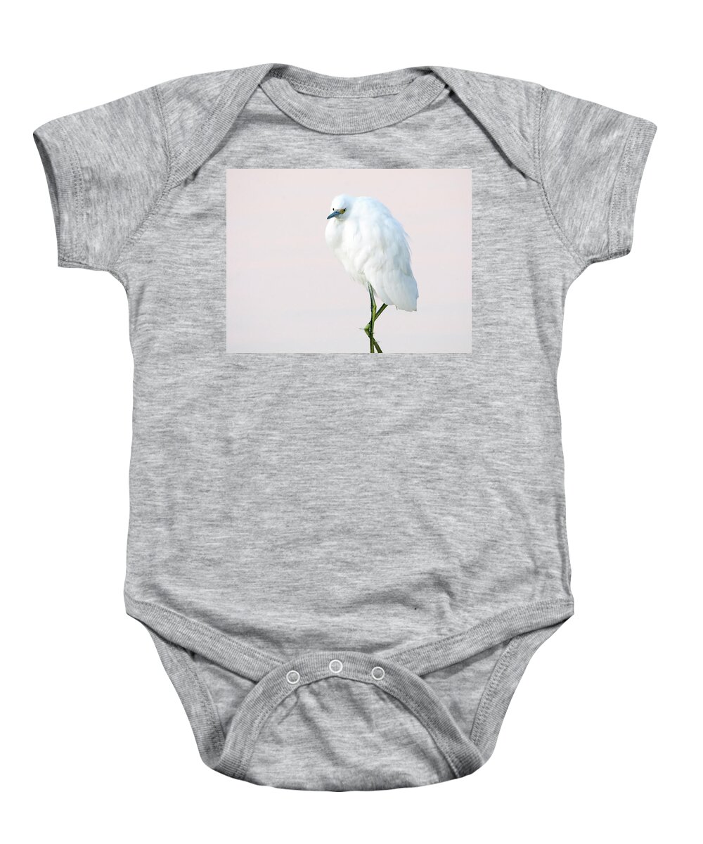 Snowy Baby Onesie featuring the photograph Snowy Egret #81 by Tam Ryan