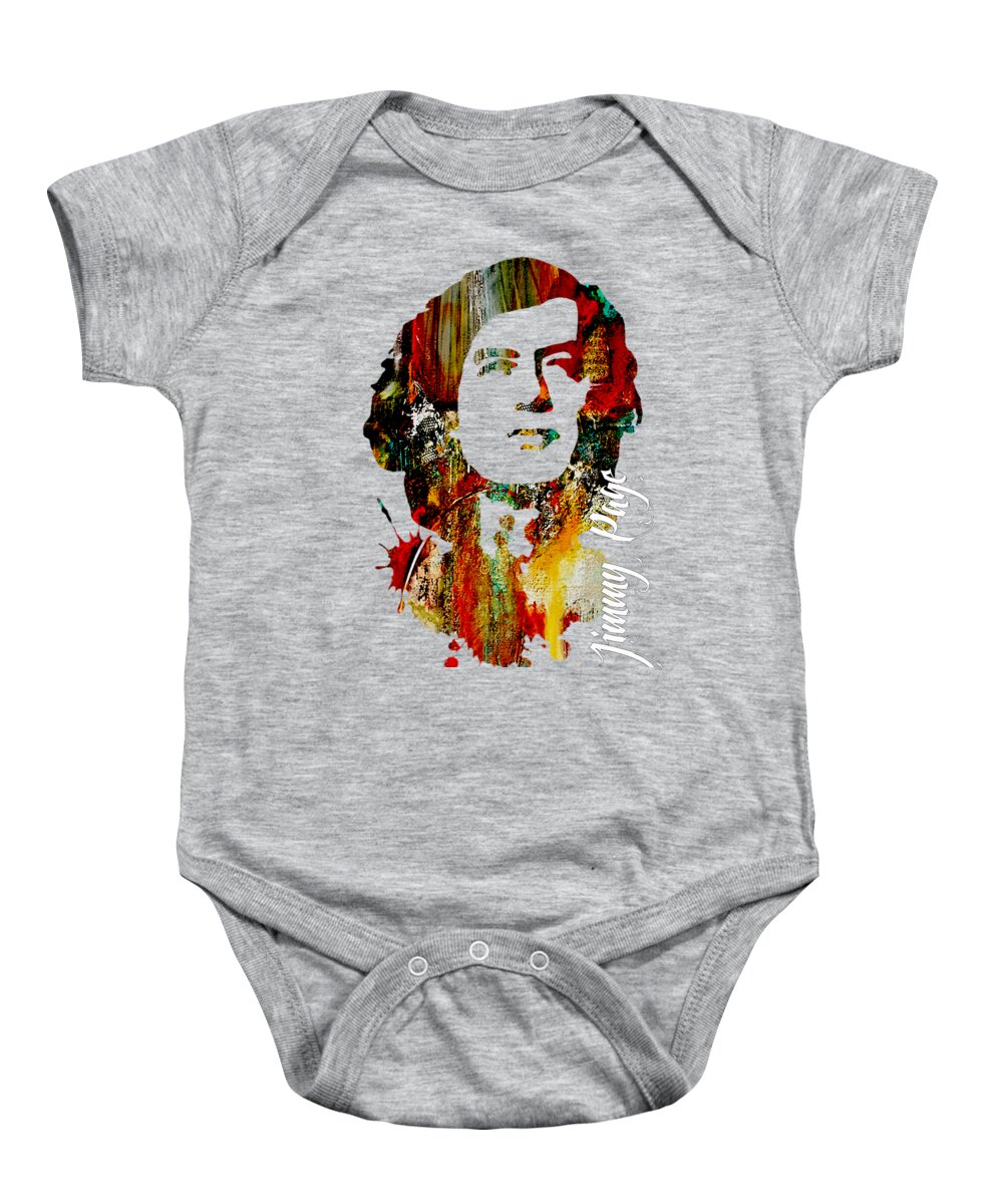 Jimmy Page Baby Onesie featuring the mixed media Jimmy Page Collection #3 by Marvin Blaine