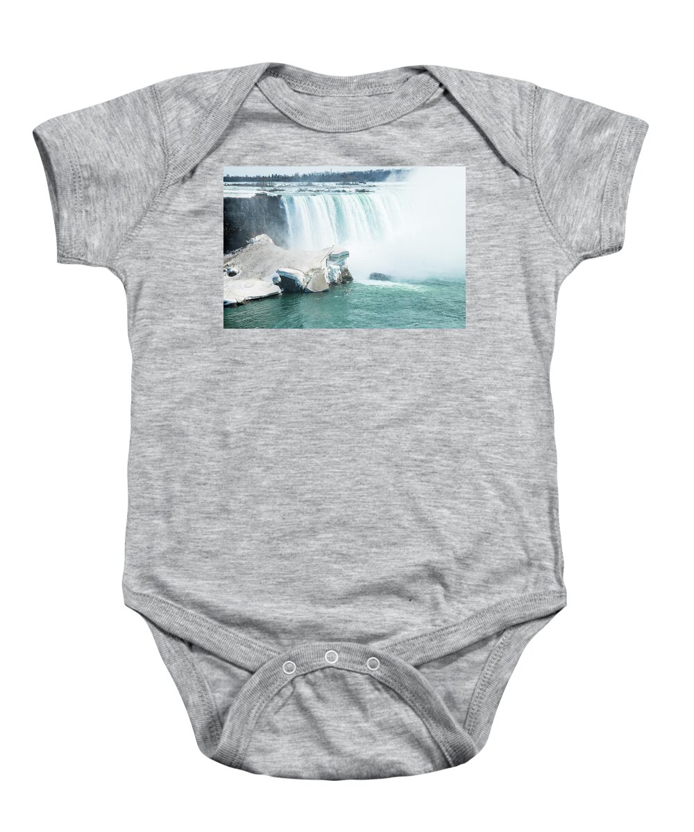 Falls Baby Onesie featuring the photograph Niagara Falls scenery in winter #39 by Carl Ning