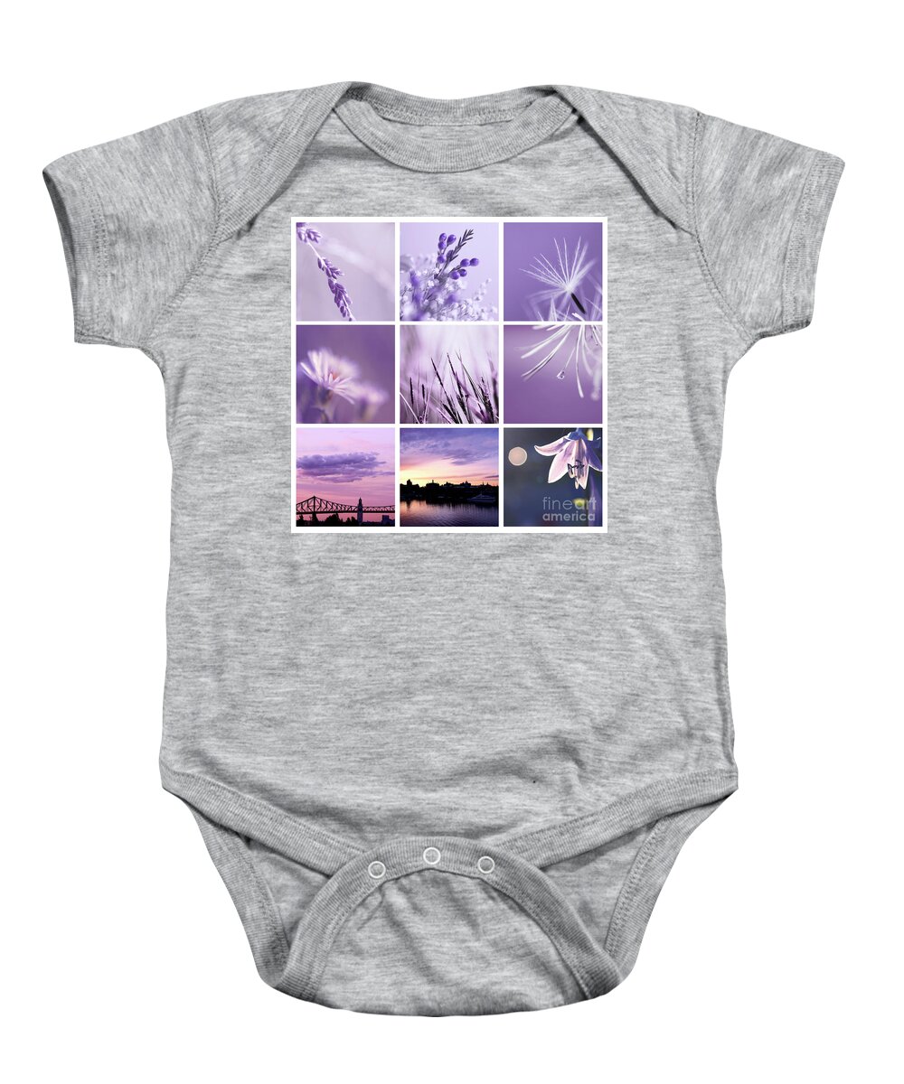 Purple Baby Onesie featuring the photograph 3x3 Purple by Aimelle Ml