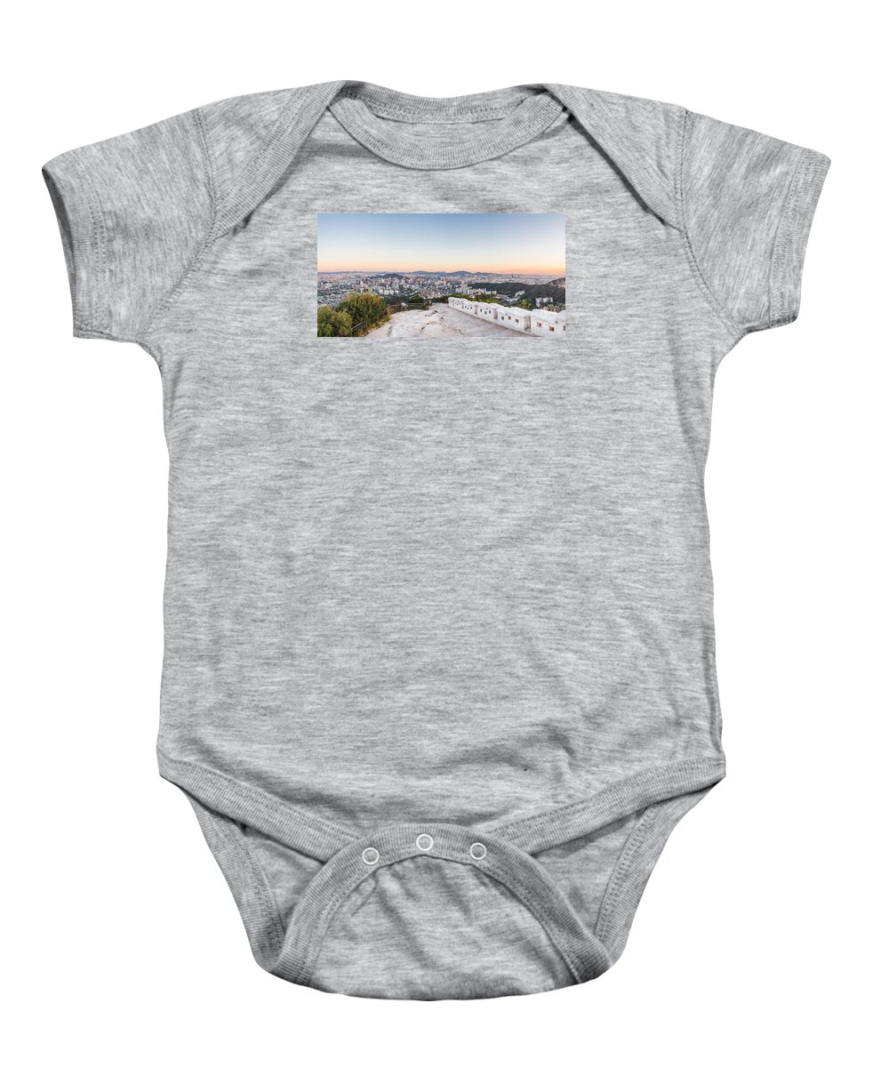 Korea Baby Onesie featuring the photograph Sunset over Seoul #4 by Didier Marti