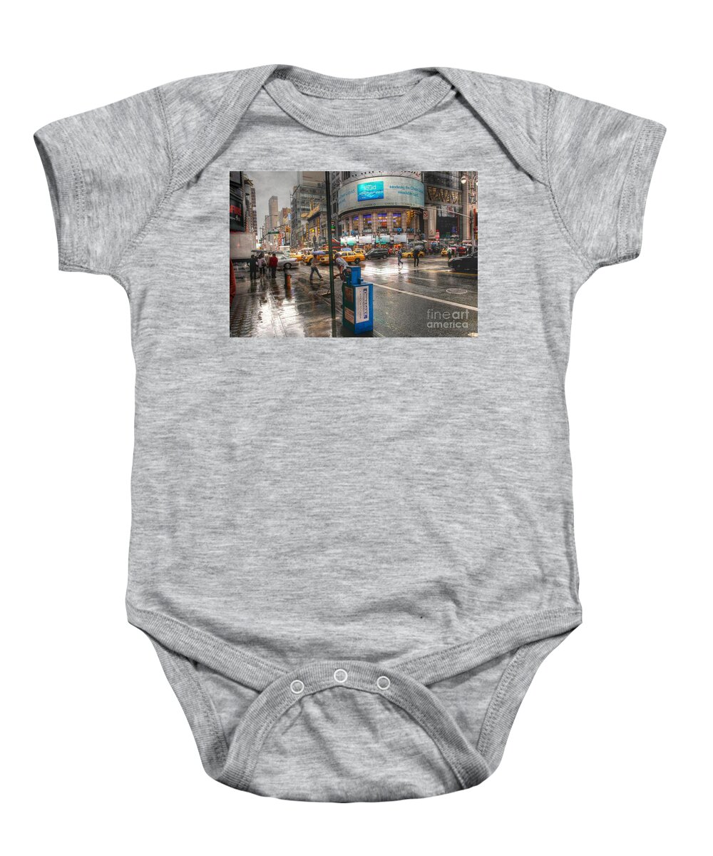 New York Baby Onesie featuring the photograph 42nd Street by David Bearden
