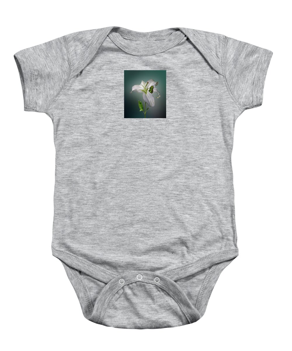 White Baby Onesie featuring the photograph 4371 by Peter Holme III