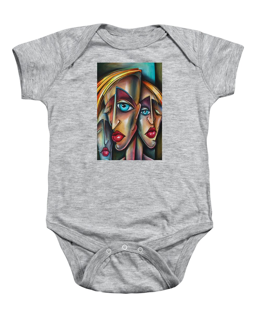 Portrait Baby Onesie featuring the painting Untitled #5 by Michael Lang