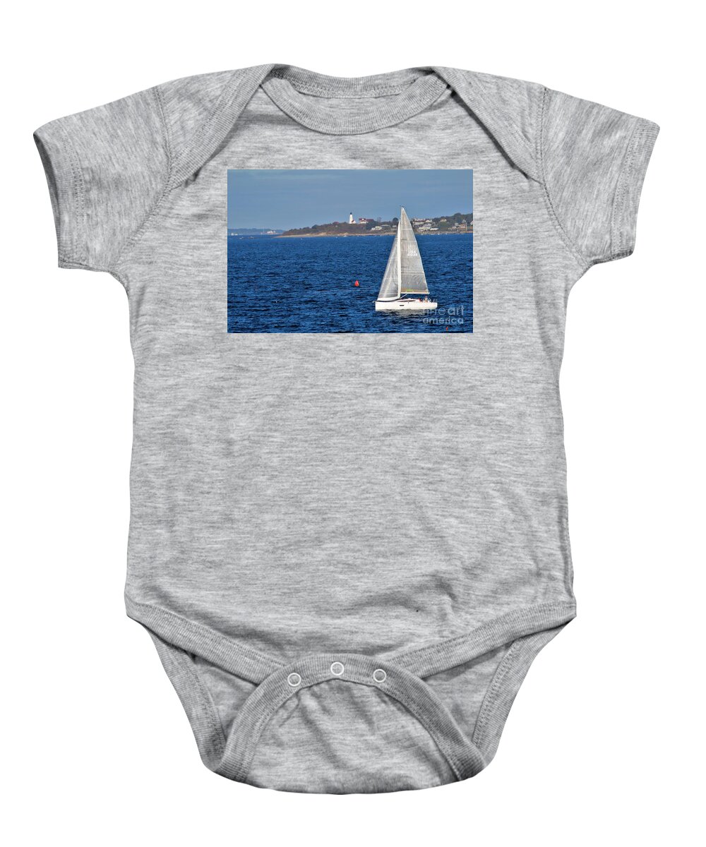 Seaside Baby Onesie featuring the photograph Marblehead MA #52 by Donn Ingemie