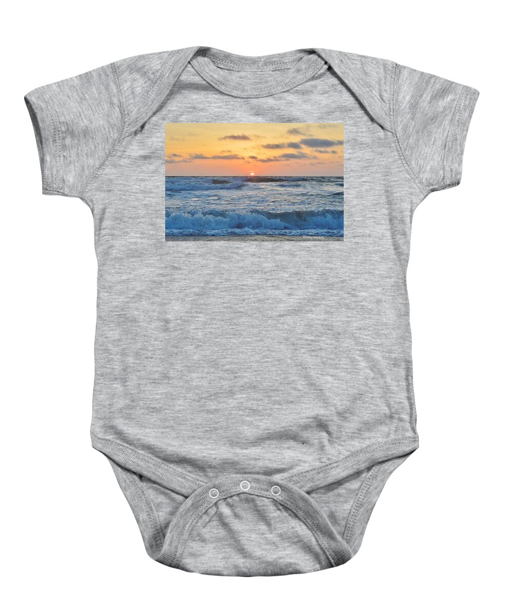 Sunrise Baby Onesie featuring the photograph 6/26 OBX Sunrise by Barbara Ann Bell