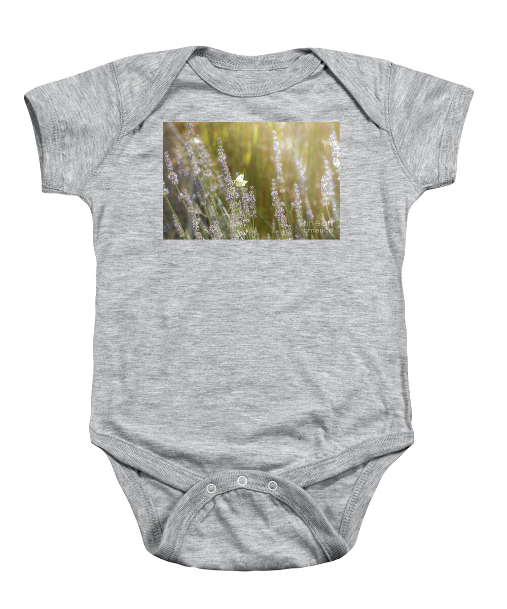 Animal Baby Onesie featuring the photograph Pieris brassicae, the large white, also called cabbage butterfly #6 by Amanda Mohler