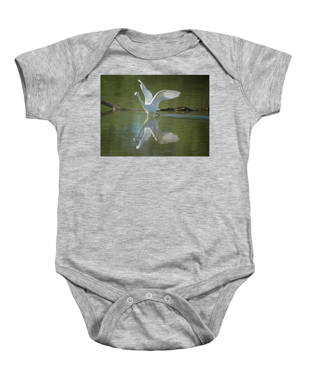 Snowy Baby Onesie featuring the photograph Snowy Egret #61 by Tam Ryan
